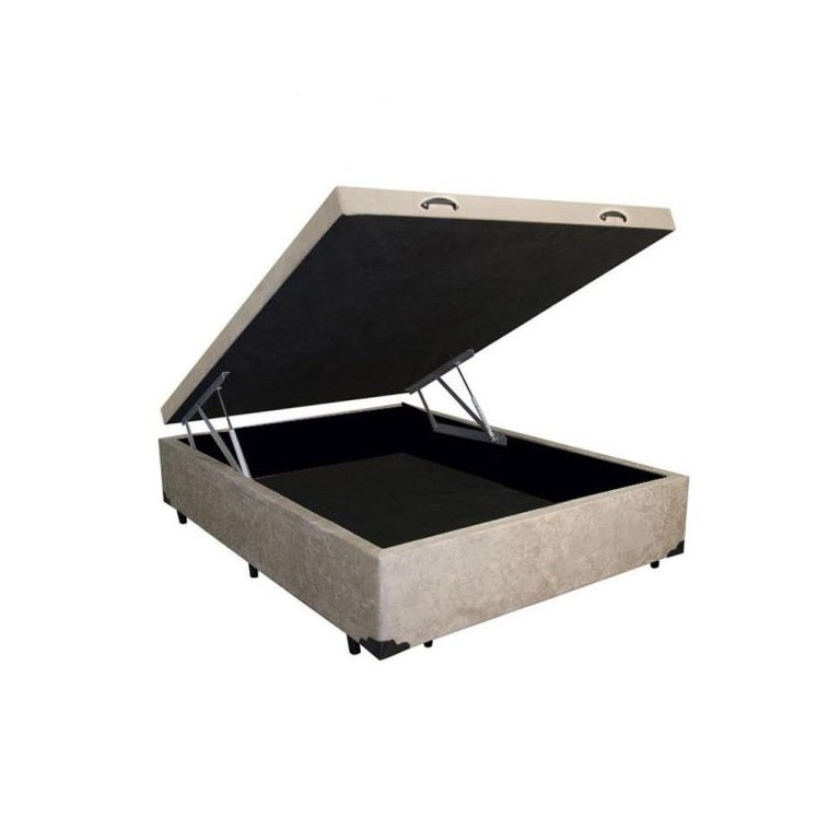 Cama Box Baú Casal Suede Bege