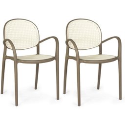 Kit 2 Cadeiras de Jantar Roma com Braço para Sala e Cozinha - 1