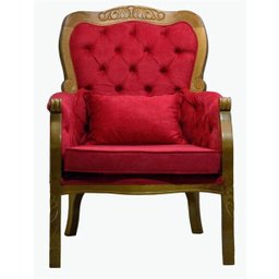 Poltrona Imperador Vermelha e Imbuia - 3