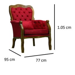 Poltrona Imperador Vermelha e Imbuia - 4