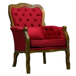 Poltrona Imperador Vermelha e Imbuia - 1