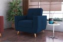 Ver imagem 2 de Poltrona Cadeira Decorativa Pamela Sala Escritório Veludo Azul Matrix