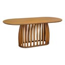 Ver imagem 1 de Mesa de Jantar Armonia Tampo Retangular Arredondado Base Retangular - Amêndoa - Tampo Ret. Laminado