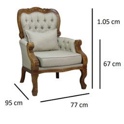 Poltrona Imperador Bege e Imbuia - 6 Poltrona Imperador Bege e Imbuia - 6