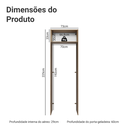 Ver imagem 2 de Porta-Geladeira 73 cm 1 Porta Basculante Rustic/Azul Vik Madesa