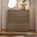 Ver imagem 1 de Cômoda Quarto 4 Gavetas Puxador Cava 89,7 cm 100% MDF Cor:Nogal