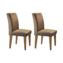 Ver imagem 7 de Sala de Jantar Completa Luna Tampo Madeirado C/ Vidro Canto Reto 180cm + 6 Cadeiras Grécia Imbuia/ch