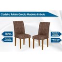 Ver imagem 3 de Sala de Jantar Completa Luna Tampo Madeirado C/ Vidro Canto Reto 180cm + 6 Cadeiras Grécia Imbuia/ch