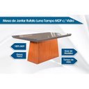 Ver imagem 2 de Sala de Jantar Completa Luna Tampo Madeirado C/ Vidro Canto Reto 180cm + 6 Cadeiras Grécia Imbuia/ch