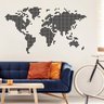 Adesivo de Parede Mapa Mundi Preto Quadriculado 94x54cm - 2