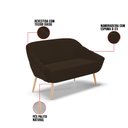 Ver imagem 7 de Namoradeira 02 Lugares Giovana Suede Pés Palito Natural - D’Rossi - Marrom