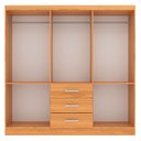 Ver imagem 3 de Guarda-Roupa Solteiro Sevilha 6 Portas 3 Gavetas Cinnamomo - Evidencia Móveis