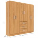 Ver imagem 4 de Guarda-Roupa Solteiro Sevilha 6 Portas 3 Gavetas Cinnamomo - Evidencia Móveis