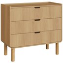 Ver imagem 7 de Cômoda para Quarto 3 Gavetas 90cm Orgânica Nordic A03 Hanover Roble - Lyam Decor