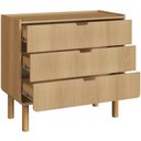 Ver imagem 2 de Cômoda para Quarto 3 Gavetas 90cm Orgânica Nordic A03 Hanover Roble - Lyam Decor