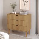 Ver imagem 3 de Cômoda para Quarto 3 Gavetas 90cm Orgânica Nordic A03 Hanover Roble - Lyam Decor