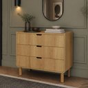 Ver imagem 4 de Cômoda para Quarto 3 Gavetas 90cm Orgânica Nordic A03 Hanover Roble - Lyam Decor