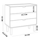 Ver imagem 6 de Cômoda para Quarto 3 Gavetas 90cm Orgânica Nordic A03 Hanover Roble - Lyam Decor