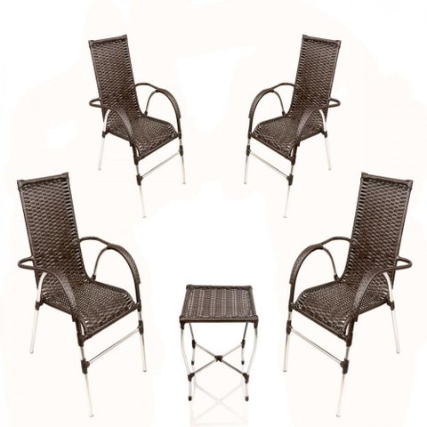 Jogo 4 Cadeiras e Mesa e Jardim
