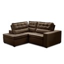 Ver imagem 3 de Sofá de Canto Retrátil e Reclinável com Molas LE 2,50x2,00m Viviane Suede Marrom Madelina Decor