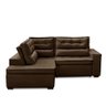 Sofá de Canto Retrátil e Reclinável com Molas LE 2,50x2,00m Viviane Suede Marrom Madelina Decor - 5