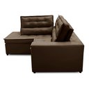 Ver imagem 4 de Sofá de Canto Retrátil e Reclinável com Molas LE 2,50x2,00m Viviane Suede Marrom Madelina Decor