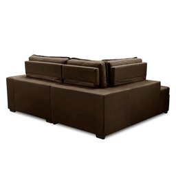 Sofá de Canto Retrátil e Reclinável com Molas LE 2,50x2,00m Viviane Suede Marrom Madelina Decor - 6