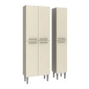 Ver imagem 1 de Kit Armário Paneleiro Cozinha Madri Mdp Cinza Champanhe - Clicklar