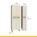 Ver imagem 3 de Kit Armário Paneleiro Cozinha Madri Mdp Cinza Champanhe - Clicklar