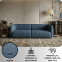 Ver imagem 4 de Sofá Orgânico Oslo 252cm Linho Premium Design Curvo Minimalista Escandinavo para Sala de Estar Luxo: