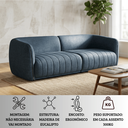 Ver imagem 6 de Sofá Orgânico Oslo 252cm Linho Premium Design Curvo Minimalista Escandinavo para Sala de Estar Luxo:
