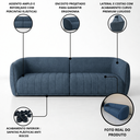 Ver imagem 5 de Sofá Orgânico Oslo 252cm Linho Premium Design Curvo Minimalista Escandinavo para Sala de Estar Luxo: