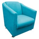 Ver imagem 2 de Poltrona Decorativa Tilla Escritório Suede Azul Turquesa