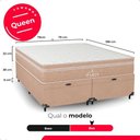 Ver imagem 6 de Cama Box Baú Queen Bege + Colchão Paris Molas Ensacadas Bege Bege/bege