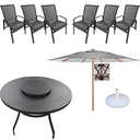 Ver imagem 1 de Jogo com Mesa Giratória e 6 Cadeiras Piscina e Jardim + Guarda Sol com Base