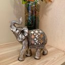Ver imagem 2 de Escultura Elefante Indiano Estátua Decoração Hindu Prateado
