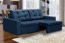 Ver imagem 1 de Sofá Retrátil 2 Lugares 1,80m Lia Suede Azul Madelina Decor
