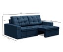Ver imagem 3 de Sofá Retrátil 2 Lugares 1,80m Lia Suede Azul Madelina Decor