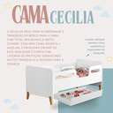Ver imagem 5 de Bicama Infantil Juvenil Cecilia Branco de Mdf com Auxiliar Montessoriana e Proteção Lateral
