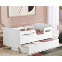 Ver imagem 1 de Bicama Infantil Juvenil Cecilia Branco de Mdf com Auxiliar Montessoriana e Proteção Lateral