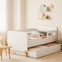 Ver imagem 1 de Bicama Infantil Juvenil Cecilia Branco de Mdf com Auxiliar Montessoriana e Proteção Lateral