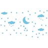 Adesivo de Parede Infantil Nuvens Lua e Estrelas Azul - 2