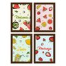 Quadros Frutas Refrescantes Moldura Marrom 22x32cm 4un - 2