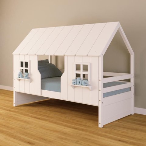 Cama Casinha Encantada Madeira Maciça Branco Housin