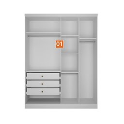 Guarda-roupa Modulado de Casal Safira 001 em Mdf com 9 Portas e 6 Gavetas Clic Móveis - 7
