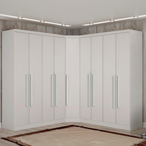Guarda-Roupa Modulado de Casal Safira 001 em MDF com 9 Portas e 6 Gavetas