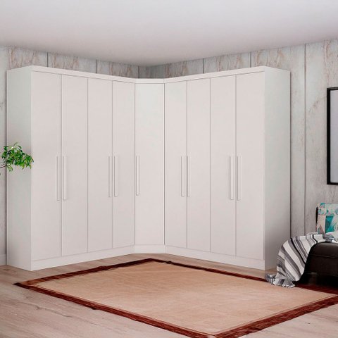 Guarda-roupa Modulado de Casal Safira 001 em Mdf com 9 Portas e 6 Gavetas