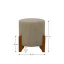 Ver imagem 4 de Kit 2 Puffs Banquetas Thor Pés de Madeira Maciça Linho:bege