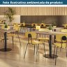 Kit 4 Cadeiras New York Fratini Revestido em Poliuretano (pu) Mostarda Base Aço Carbono Preto - 4