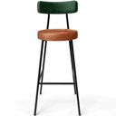 Ver imagem 6 de Kit 02 Banquetas Alta Bar Cozinha Sala De Jantar Milão L02 Facto Verde Couríssimo Camel - Lyam Decor
